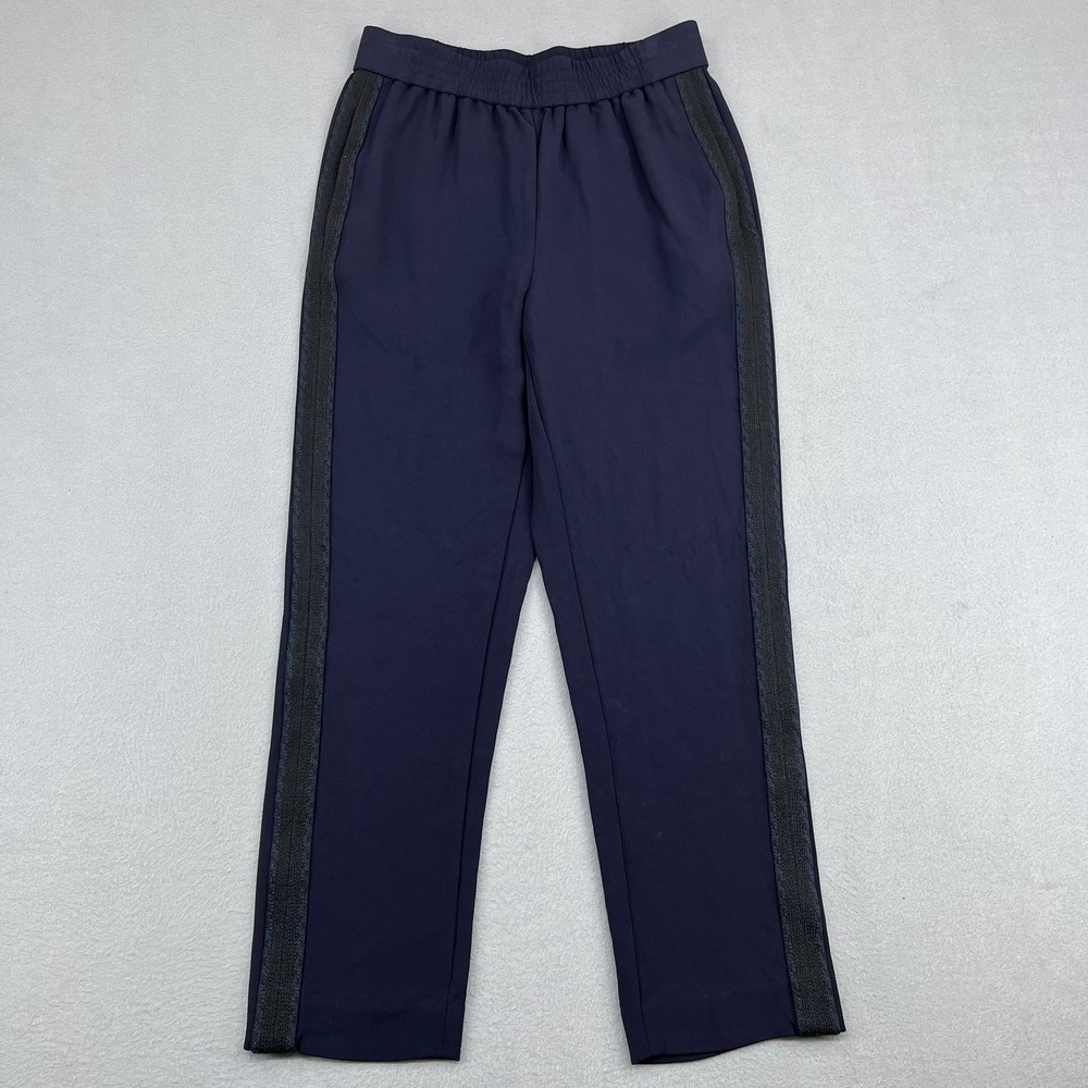 Kobi Halperin Navy Blue Side Stripe Elastic Waist Trousers Pants KP9P10 XS